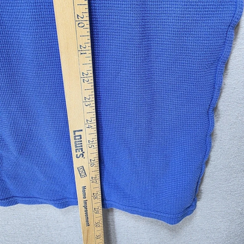 Polo Ralph Lauren Waffle Knit‎ Thermal Shirt Mens XL Blue Preppy Yellow Pony